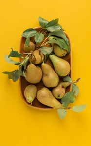 Preview wallpaper pears, fruit, leaves, ripe