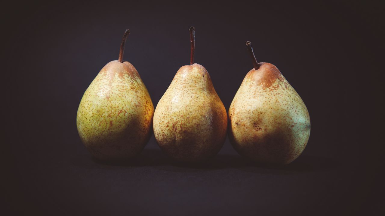 Wallpaper pears, fruits, ripe, dark