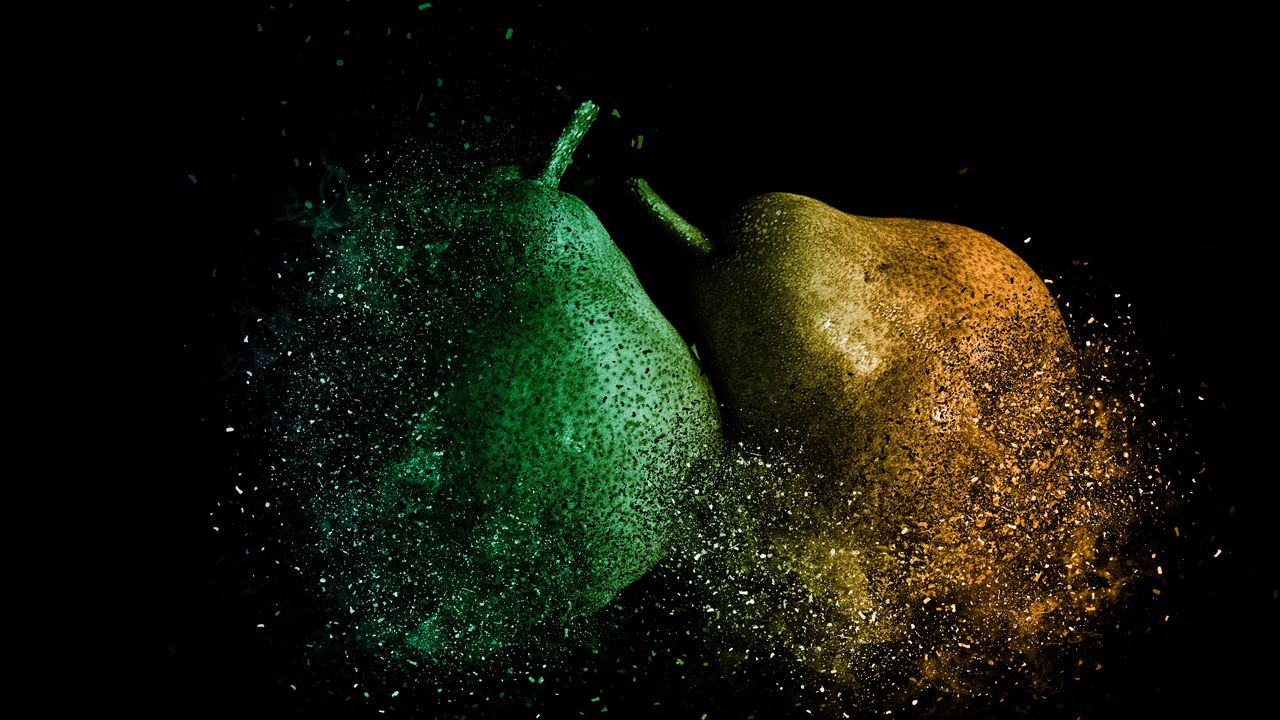 Wallpaper pears, photoshop, destruction