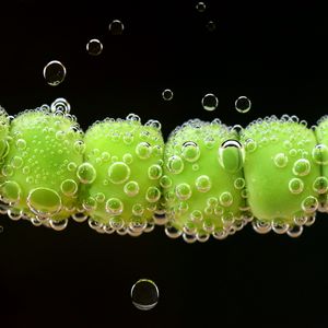 Preview wallpaper peas, drops, close-up