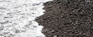 Preview wallpaper pebble, stones, sea, waves, whisper, foam