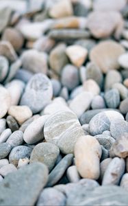 Preview wallpaper pebbles, stones, gray, macro, beach