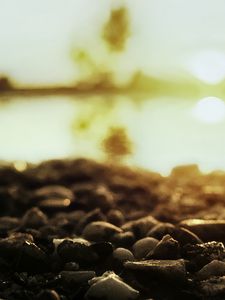 Preview wallpaper pebbles, stones, shore, blur