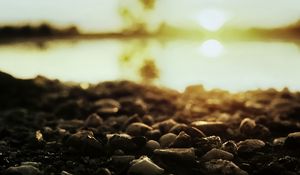 Preview wallpaper pebbles, stones, shore, blur