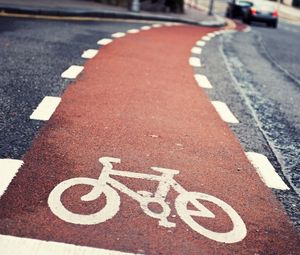 Preview wallpaper pedestrian crossing, road, bike, marking