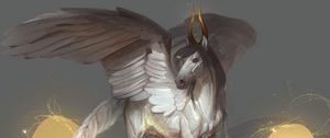 Preview wallpaper pegasus, wings, horns, fantasy