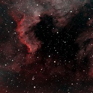 Preview wallpaper pelican nebula, nebula, stars, space, red