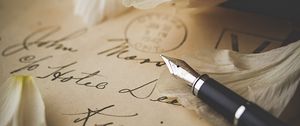 Preview wallpaper pen, letter, petals, envelope, vintage
