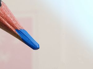 Preview wallpaper pencil, lead, wooden, macro, blue