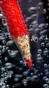 Preview wallpaper pencil, water, bubbles, red