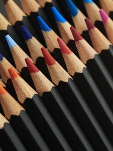 Preview wallpaper pencils, black, colorful, macro