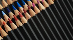 Preview wallpaper pencils, black, colorful, macro