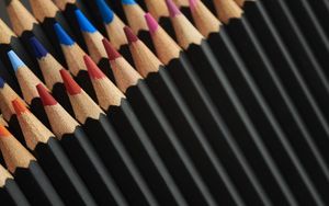 Preview wallpaper pencils, black, colorful, macro
