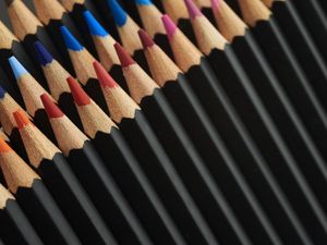 Preview wallpaper pencils, black, colorful, macro