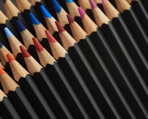 Preview wallpaper pencils, black, colorful, macro