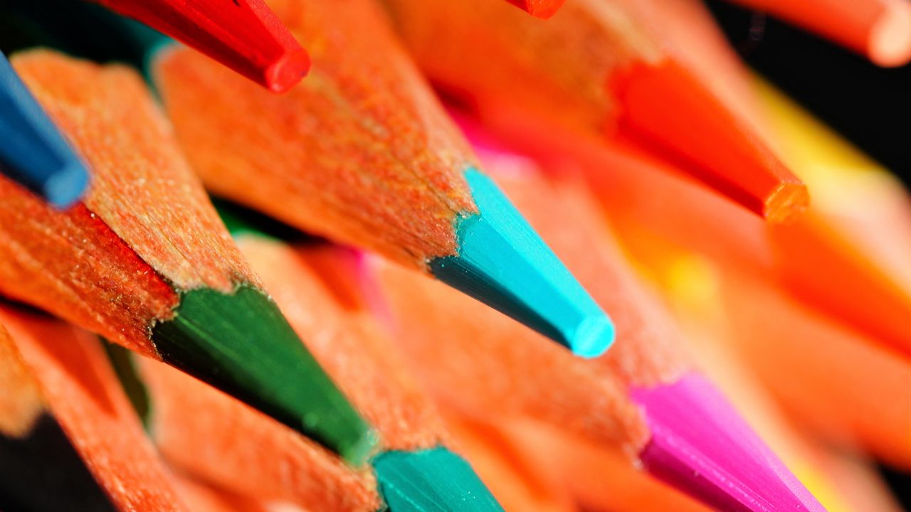 Wallpaper pencils, colorful, bright, creativity