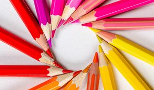 Preview wallpaper pencils, colorful, macro, circle