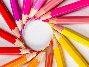 Preview wallpaper pencils, colorful, macro, circle