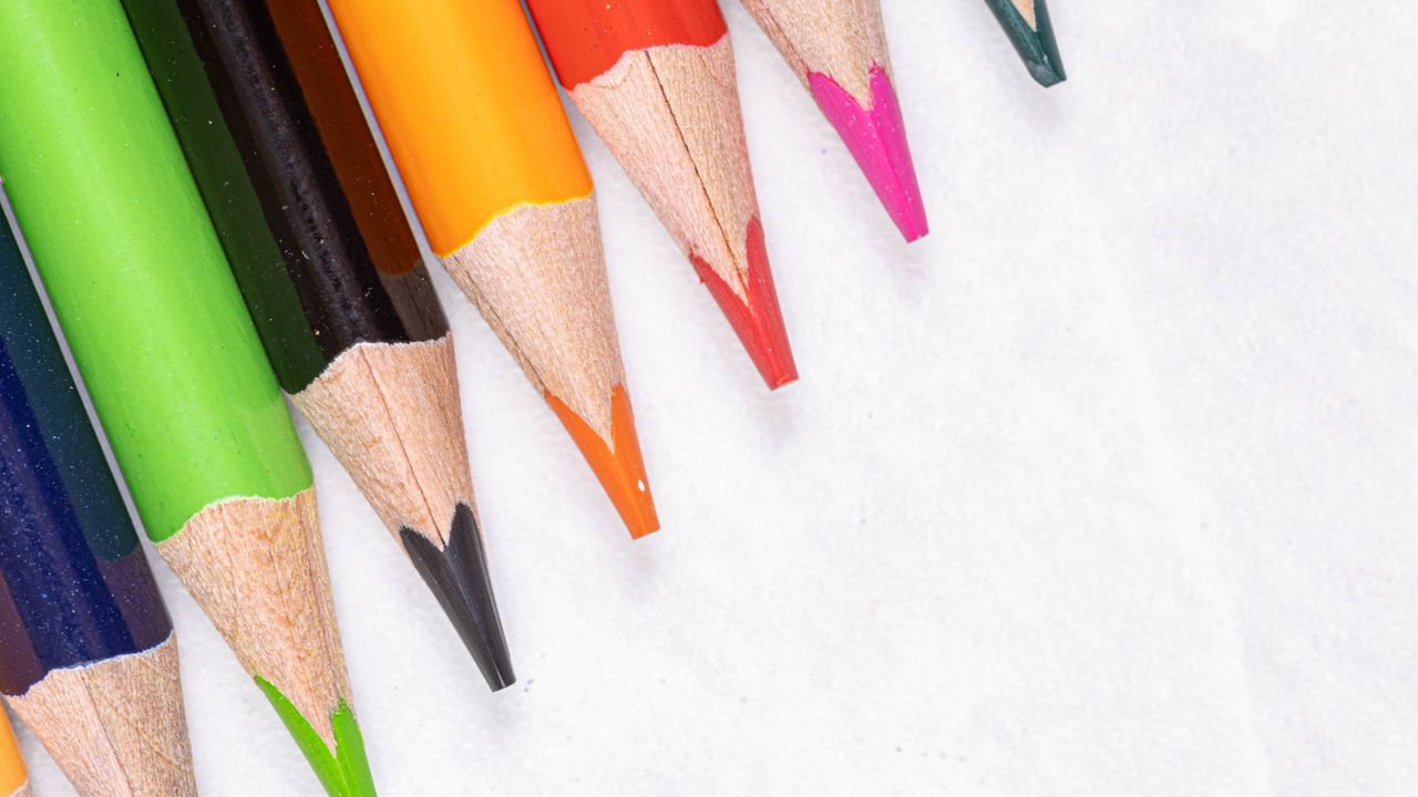 Wallpaper pencils, colorful, macro, wooden, white