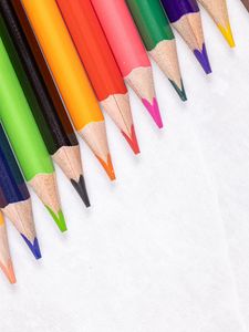 Preview wallpaper pencils, colorful, macro, wooden, white