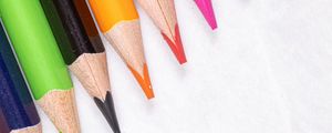 Preview wallpaper pencils, colorful, macro, wooden, white