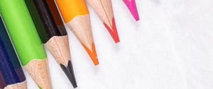 Preview wallpaper pencils, colorful, macro, wooden, white