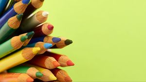 Preview wallpaper pencils, colorful, wooden, macro