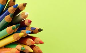 Preview wallpaper pencils, colorful, wooden, macro