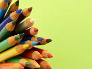 Preview wallpaper pencils, colorful, wooden, macro