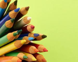 Preview wallpaper pencils, colorful, wooden, macro