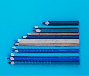 Preview wallpaper pencils, colors, shades, blue