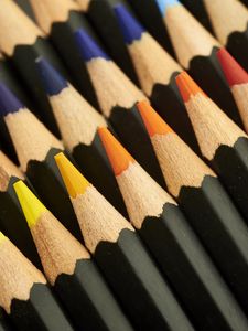 Preview wallpaper pencils, macro, wooden, colorful