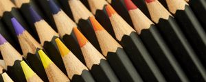 Preview wallpaper pencils, macro, wooden, colorful