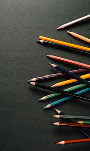 Preview wallpaper pencils, multicolored, black, surface