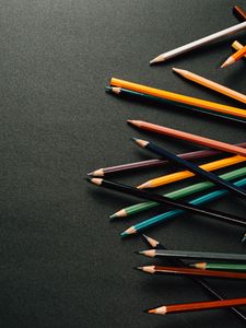 Preview wallpaper pencils, multicolored, black, surface