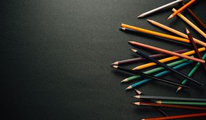 Preview wallpaper pencils, multicolored, black, surface