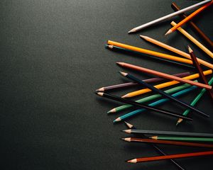 Preview wallpaper pencils, multicolored, black, surface