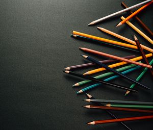 Preview wallpaper pencils, multicolored, black, surface