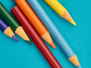 Preview wallpaper pencils, multicolored, macro, wooden