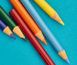 Preview wallpaper pencils, multicolored, macro, wooden