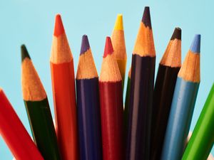 Preview wallpaper pencils, multicolored, stationery, macro