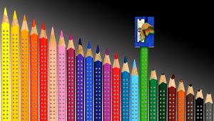 Preview wallpaper pencils, pencil sharpener, color