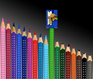 Preview wallpaper pencils, pencil sharpener, color