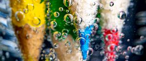 Preview wallpaper pencils, water, bubbles, colorful