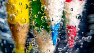 Preview wallpaper pencils, water, bubbles, colorful