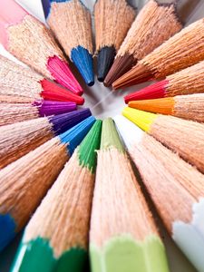 Preview wallpaper pencils, wooden, colorful, macro