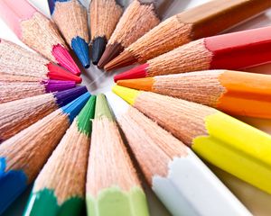Preview wallpaper pencils, wooden, colorful, macro