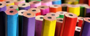 Preview wallpaper pencils, wooden, macro, colorful