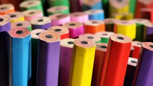 Preview wallpaper pencils, wooden, macro, colorful