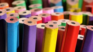 Preview wallpaper pencils, wooden, macro, colorful